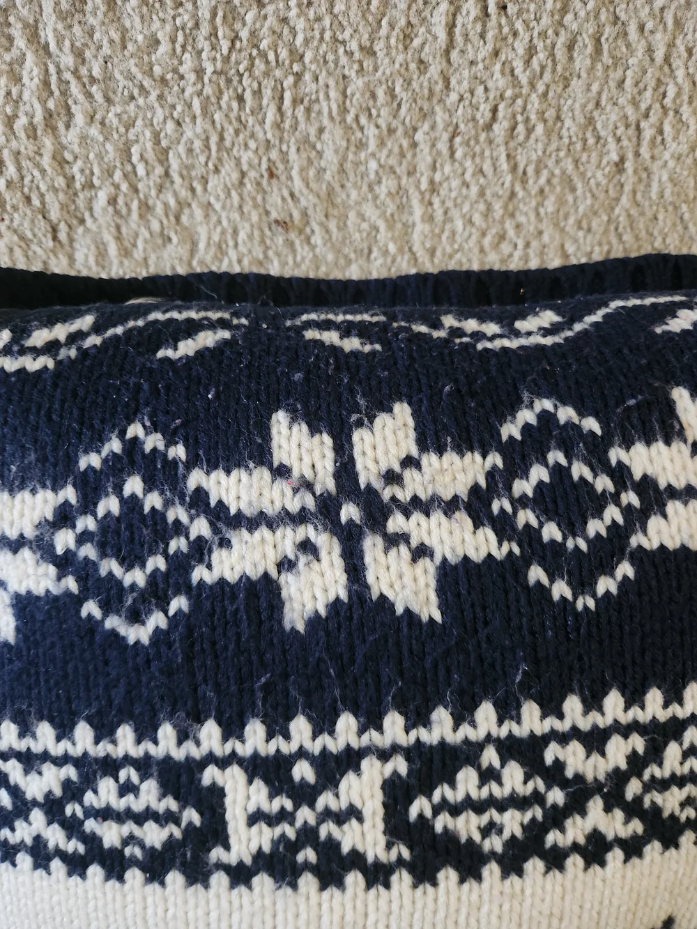 2 Cozy Blue & White Snowflake Knit Throw Pillows - Ralph Lauren Brynden knit